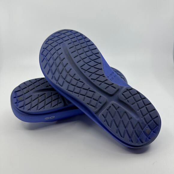 Oofos Slip On Sandals Women's US Sz 10 Men's 8 Navy Blue Open Toe Rubber Errands - Picture 6 of 7